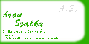 aron szalka business card