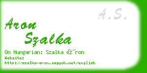 aron szalka business card